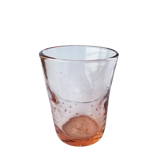 italiensk glas med fersken farve