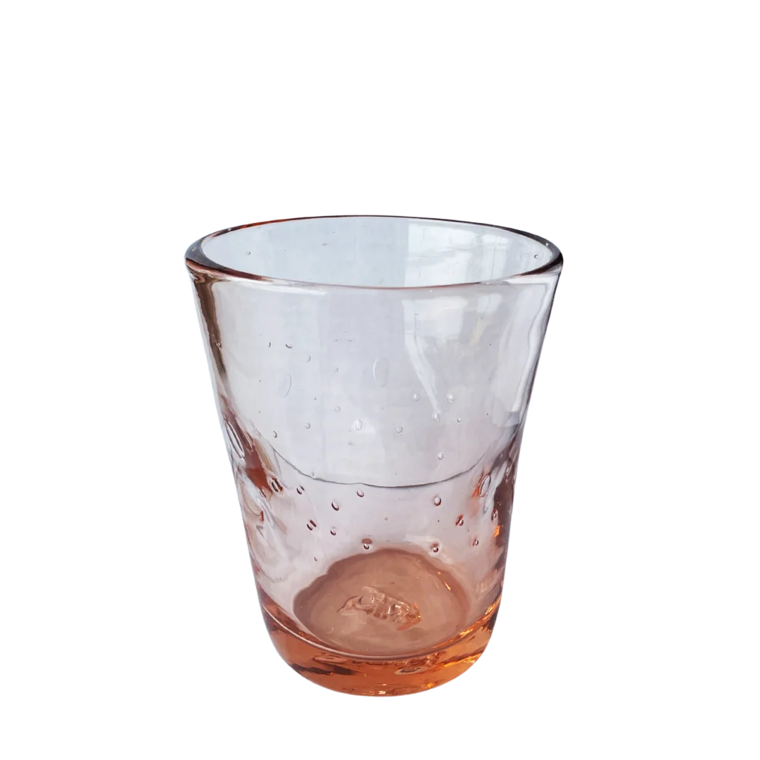 fersken farvet glas